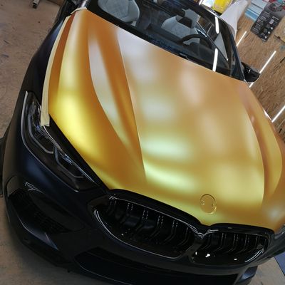 BMW M8 Competition – Avery Supreme Satin Metallic Energetic Yellow + PPF – 23. kép