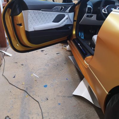 BMW M8 Competition – Avery Supreme Satin Metallic Energetic Yellow + PPF – 48. kép
